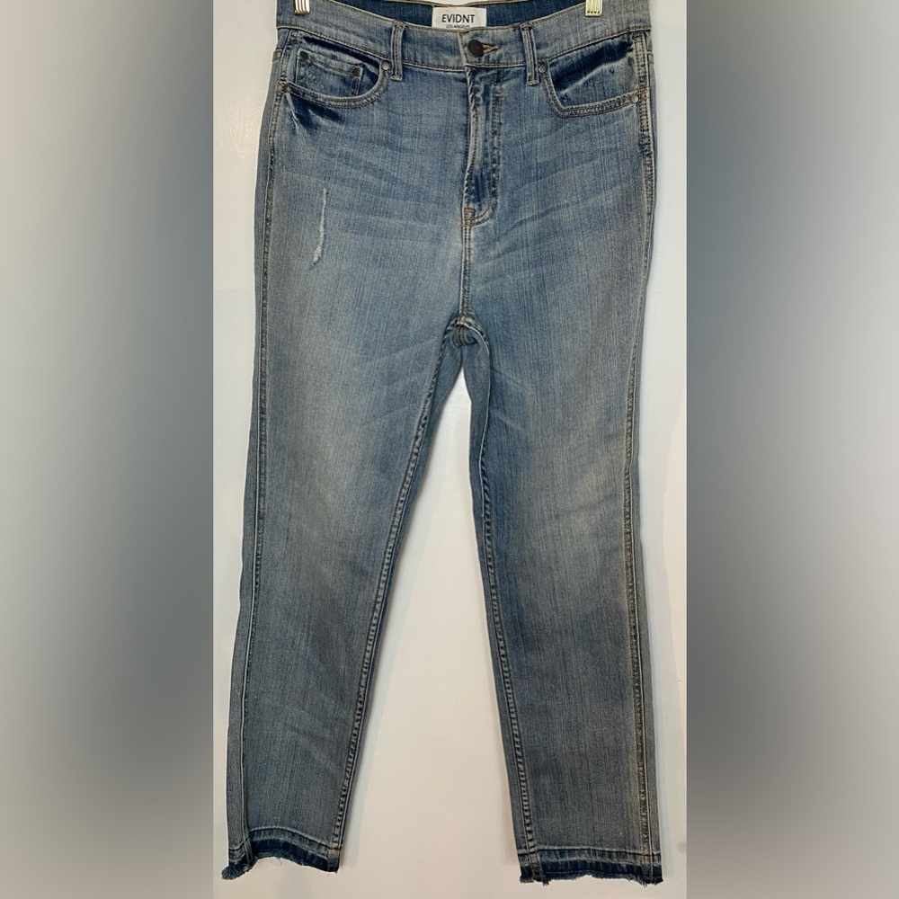 Evidnt Los Angeles Hermosa Straight Leg Raw Hem Denim Jeans Size 29 NWT